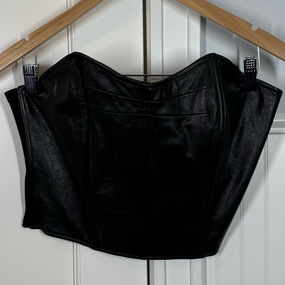 Vintage Wilson’s Leather Maxima Strapless Corset Bustier Black Size large y2k - Picture 2 of 7